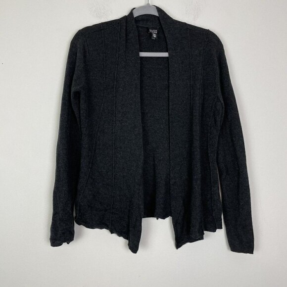 Eileen Fisher Dark Gray Merino Wool Long Sleeve Cardigan Size XS *small Hole* - Picture 1 of 7